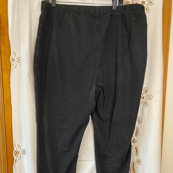 Size 26/28 Faded Glory Stretch Black Elastic Waist Pants - Picture 3 of 8